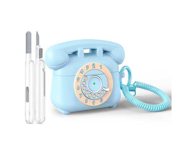 for AirPods Pro 2nd/1st Generation Case Cover with Cleaner Kit & Lanyard, Cute Funny Telephone Design Silicone Protective Case for AirPods Pro 2 -...