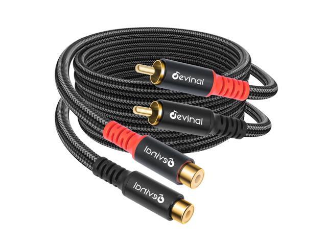 RCA Female to Male Extension Cable - Premium Audio Extender Cord for High Sound Quality & Durability, Compatible with Home Theater, TV, Soundbar -...