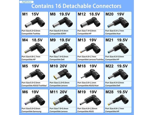 90W Universal Laptop Charger Adapter Replacement for Notebook Ultrabook Chromebook Power Supply Cord with 16 Tips