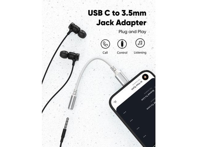 USB Type C to 3.5mm Female Headphone Jack Adapter, (3-Pack) USB C to Aux Audio Dongle Adapter Compatible with iPhone / Samsung Galaxy / iPad Pro