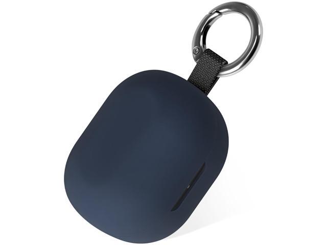Silicone Case for True Wireless Earbuds, Soft Flexible Scratch Resistant Cover with Carabiner (Navy Blue)