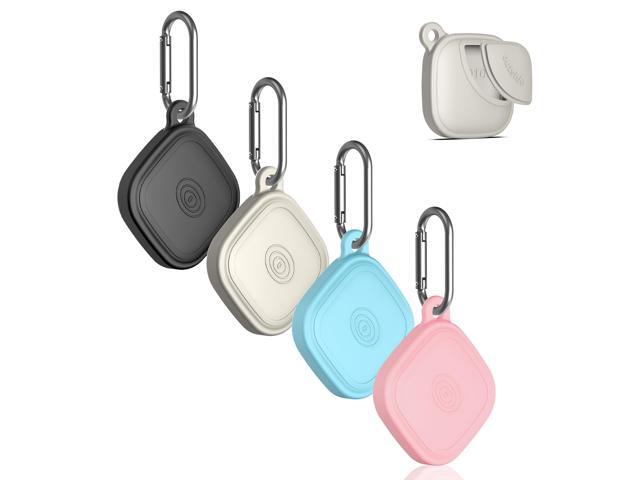 (4-Pack) Case for Tracker 2024, Waterproof Holder Full Body Protective Cover Compatible with Keychain (Black/Off White/Pink/Sky Blue)