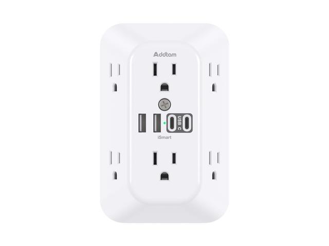 Surge Protector Outlet Extender, 6-Outlet Splitter with 4 USB Wall Charger (2 USB-C Ports), Multi Plug Wall Outlet 1800J Power Strip for Home...
