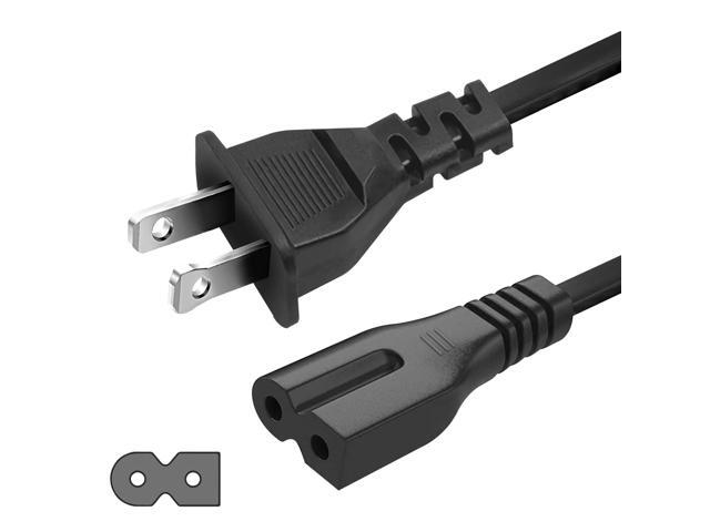 2 Prong Power Cord 10ft Electrical Replacement Power Cable C7P Polarized Plug