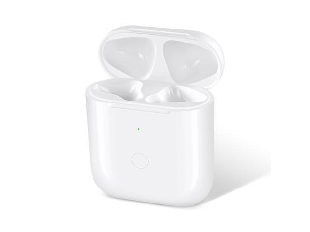 Charging Case Compatible with 1 2, Charger Case Replacement with Bluetooth Pairing Sync Button, No Earbuds, White