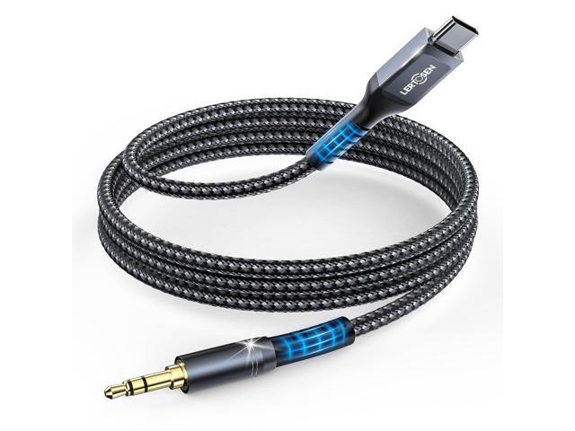 USB C to 3.5mm Audio Cable [6.6ft], Type C to Aux Headphone Jack Adapter, Hi-Fi DAC Dongle Cord Compatible with iPhone, Car Stereo