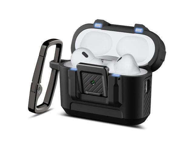 Case for AirPods Pro 3, Lock Fit Compatible with AirPods Pro 3rd Generation Case (2025), One Touch Open with Secure Locking Clip - Matte Black