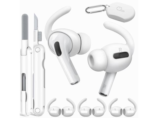 4 Pairs Ear Hooks, Silicone Anti-Slip Ear Hook with Storage Pouch, Cleaning Kit, Carabiner