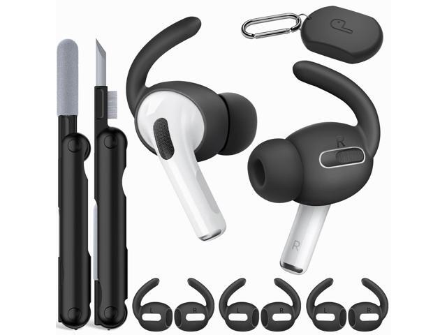 4 Pairs Ear Hooks, Silicone Anti-Slip Ear Hook with Storage Pouch, Cleaning Kit, Carabiner