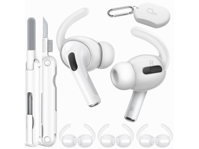 4 Pairs Ear Hooks, Silicone Anti-Slip Ear Hook with Storage Pouch, Cleaning Kit, Carabiner