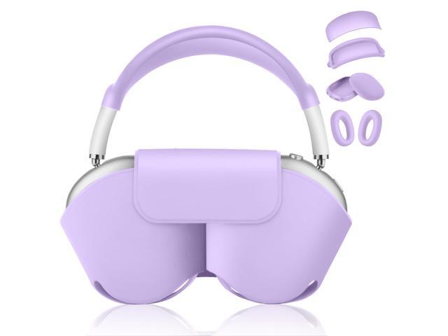 5 in 1 Smart Case Cover, Sleep Mode Compatible, Headphones Case Soft Leather & Silicone Four-Piece Set Protective Accessories Portable, Purple
