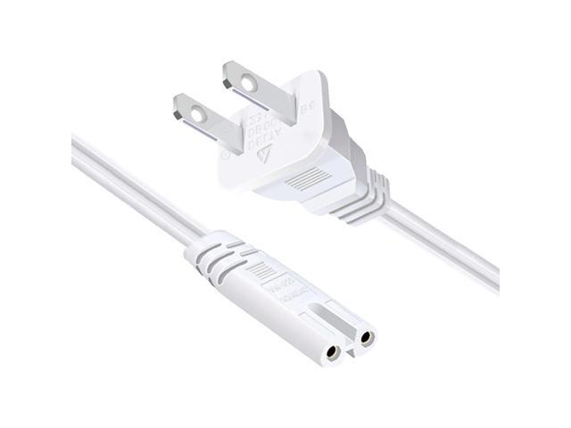 6FT TV Power Cord for 24' 28' 32' 40' 43' 48' 49' 50' 55' 60' 65' 75' 80' 85' LCD HD Smart 4K TVs 2 Prong AC Power Cable, Charging Cable (Black)