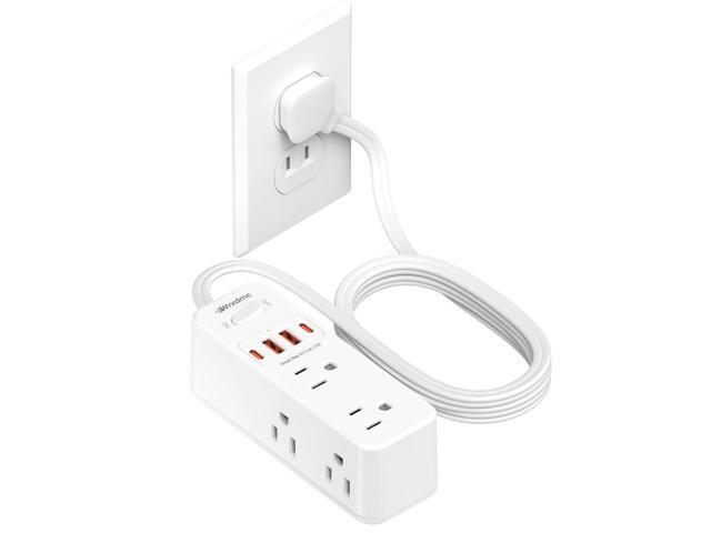 2 Prong Power Strip, 2 Prong to 3 Prong Outlet Adapter, 1400J Two Prong Surge Protector, 5ft Extension Cord, 6 AC Outlets with 2 USB C & 2 USB A...