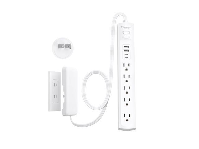 2 Prong Power Strip, 2 Prong to 3 Prong Outlet Adapter, 3FT Flat Extension Cord with Outlet Cover, 5-Outlet & 4 USB Ports, 1440J Surge Protector,...