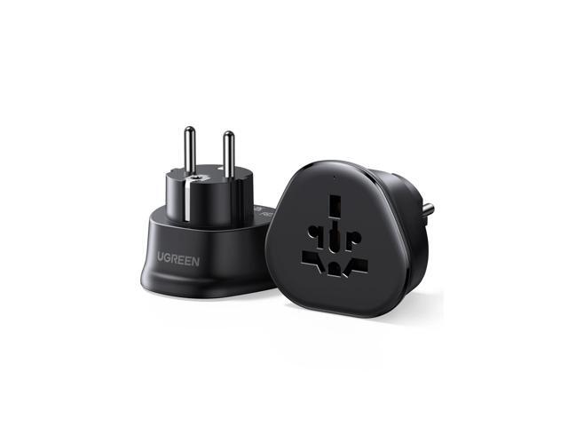 European Plug Travel Adapter, US/UK/CA/MX/AU/JP/CN/NZ/PH to EU (Type F), International to EU Pin Converter, Power Outlet Charger, 200+ Countries...