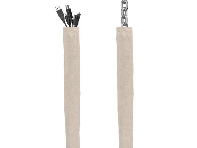 Fabric Cord Cover, 2 Pcs 6 Feet Chain Cable Sleeve, Lighting Wire Cord Cover for Lamps Light Fixtures Wires Cable Management, Flattening Effect