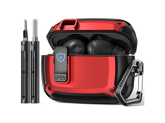for Vibe Beam Case / for Vibe 200TWS with Lock Clip & Cleaning Kit, Shockproof Protective Headphone Cover(Red)
