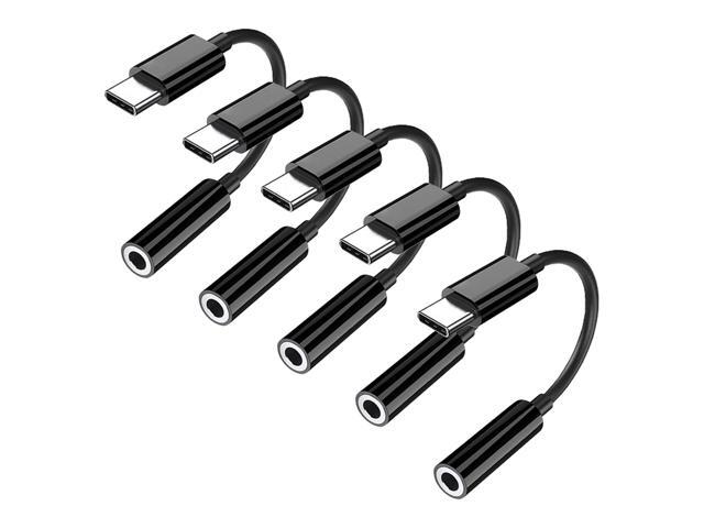 5 Pack USB C to 3.5mm Headphone Jack Adapter Type C Audio Aux Cable Dongle Compatible with iPhone 16/15/15 Plus/15 Pro/15 Pro Max/iPad/Pixel,...
