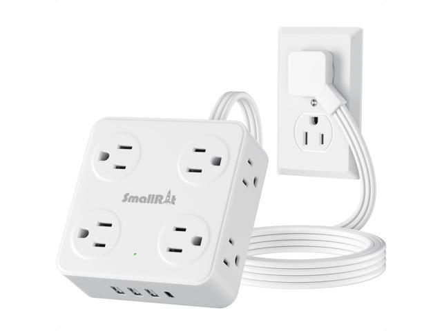 6.5Ft Power Strip with Surge Protector, 8 Outlets 4 USB Ports Extension Cord, Flat Plug Charging Station for Home Office Desk & College Dorm...