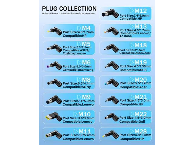 90W Universal Laptop Charger AC Adapter Compatible with Notebook Ultrabook Chromebook