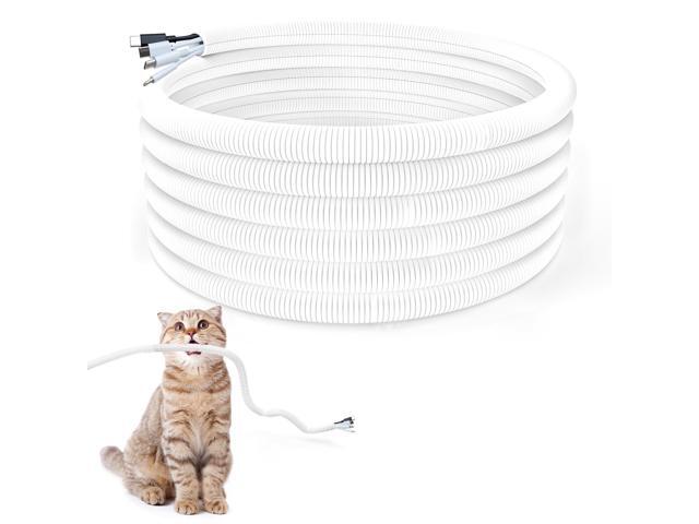 Cord Protector for Pets, 20ft-Cable Protecter from Chewing, Durable Wires Covers Stop Chewing Wires from Rabbits, Cats and Other Pets White