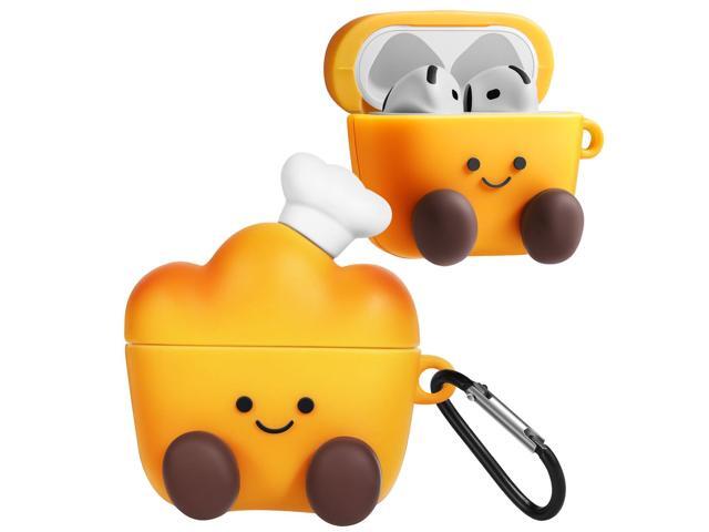 3D Cartoon Bread Design Soft Silicone Protective Case for Airpods 4th Generation 2024 Cover with Keychain