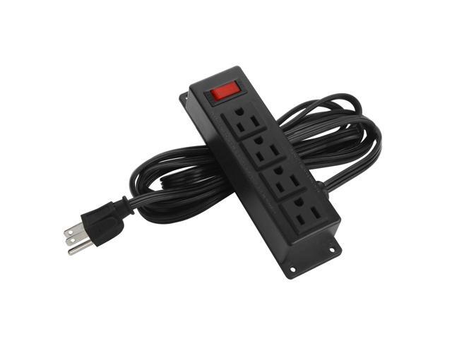 Wall Mount Power Outlet Strip, 4 Outlet Mountable Power Strip with Switch, Under Desk Power Strip Connect with 10ft Cord Mount Under Desk,...