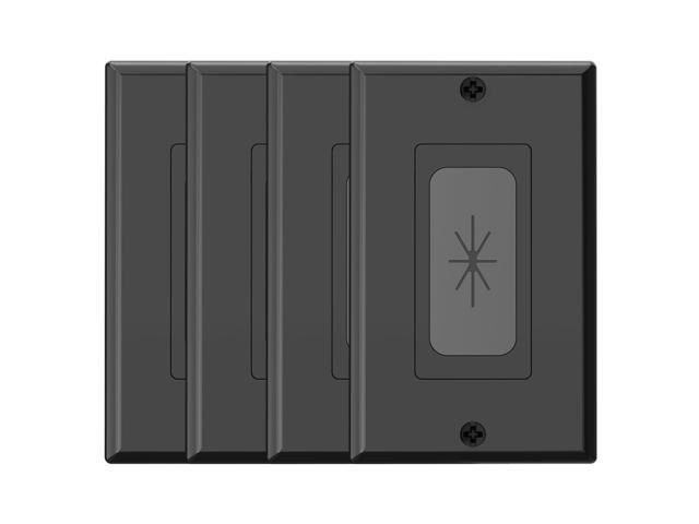 Wall Plate Cable Pass Through, Single Gang Decorator Wall Plate Cover, Flexible Rubber Wall Grommets Insert for Low Voltage Cables, Wall Mount TV,...