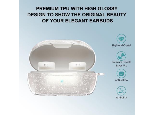 New QuietComfort Earbuds Case Clear Glitter 2024, Full Protective Soft Transparent TPU Cover for QuietComfort Earbuds Headphone Accessories with...