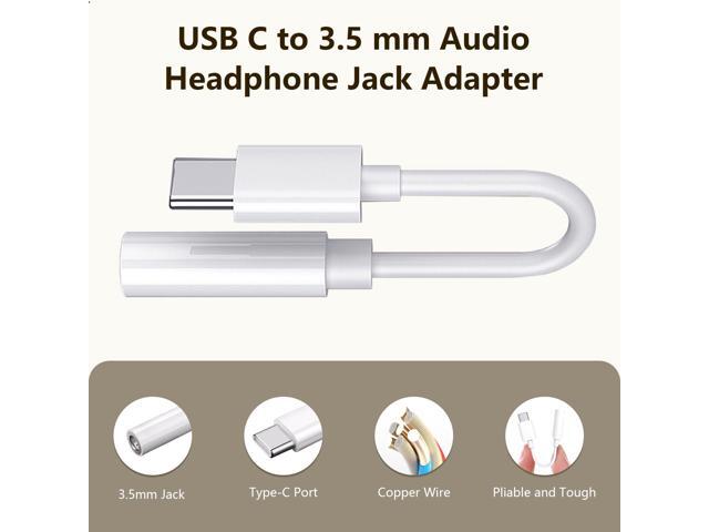 USB C to 3.5mm Headphone Jack Adapter Type C Audio Aux Cable Dongle Compatible with iPhone/iPad/Pixel, Galaxy S23 S22 S21 S20 Ultra Z Flip/Note...