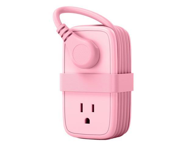 Pink Travel Power Strip, Travel Essentials 4 Outlets 3 USB(1 C) with 4FT Wrapped Extension Cord Flat Plug, Cruise Essentials 2026 for Hotel Travel...