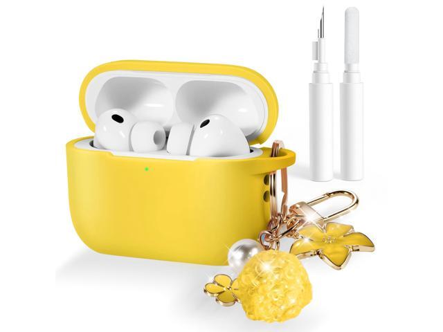 Case Cover for Women Girls 2025 with Cleaning Kit and Cute Bling Keychain, Soft Silicone Protective Case Compatible with 3rd Generation...