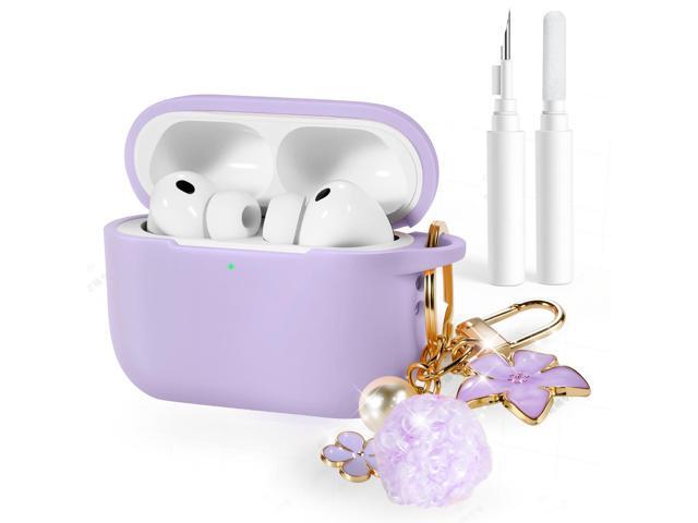 Case Cover for Women Girls 2025 with Cleaning Kit and Cute Bling Keychain, Soft Silicone Protective Case Compatible with 3rd Generation...