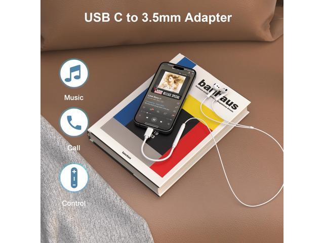iPhone Headphone Adapter, 5 Pack USB Type C to 3.5mm Female Aux Audio Dongle Adapter Cable Cord for Pro Max, Galaxy Ultra, Pixel 9 8 7