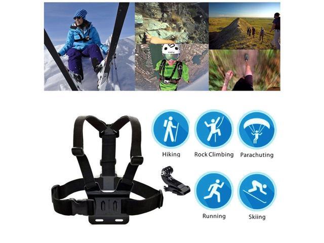 Chest Harness Mount Adjustable Chest Strap Belt with J Hook Compatible with Action Cameras