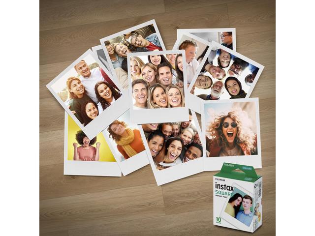 Instax Square Instant Film - 10 Exposures - for use with the instax Square Instant Camera + Quality Photo Microfiber Cloth