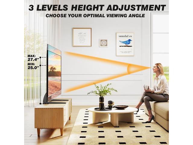 TV Stand Mount, Universal TV Stand Tabletop for 22 to 65 inch Plasma LCD LED Flat Screen TVs, Strong TV Legs Holds up to 88lbs, Height Adjustable...