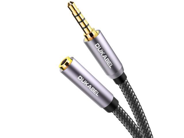 3.5mm Extension Cord (16 Feet / 5 Meters) TRRS 4-Pole Headphone Extension Male to Female Mic-Supported 3.5mm Audio Extender for Smartphones, TV,...