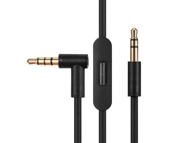 Replacement Audio Cable Cord Wire, Compatible with Headphones Studio Solo Pro Detox Mixr Executive Pill with in Line Mic and Control (Black)