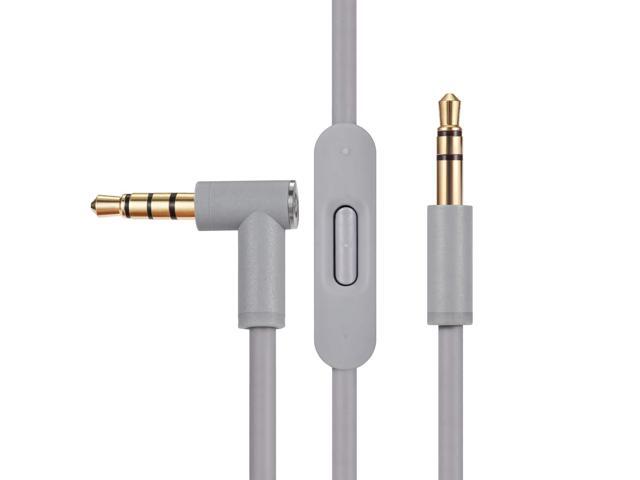 Replacement Audio Cable Cord Wire, Compatible with Headphones Studio Solo Pro Detox Mixr Executive Pill with in Line Mic and Control (Grey)
