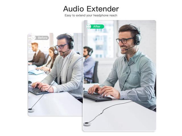 Headphone Extension Cable 20ft, Nylon Braided Aux Cord Extender for Smartphones, Tablets, Media Players (No Mic Support)