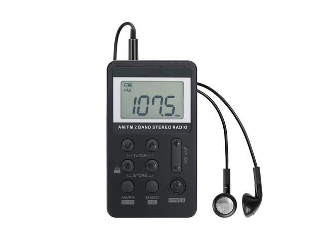 Personal AM/FM Pocket Radio Portable, Mini Digital Tuning Radio, with Rechargeable Battery, Earphone, Lock Screen for Walk/Jogging/Gym/Camping