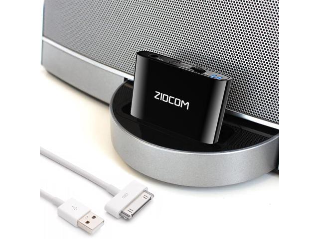 30 Pin Bluetooth Adapter Receiver for iPod iPhone SoundDock and Other 30 pin Dock Speakers with 3.5mm Aux Cable(Not for Car and Motorcycles), Black