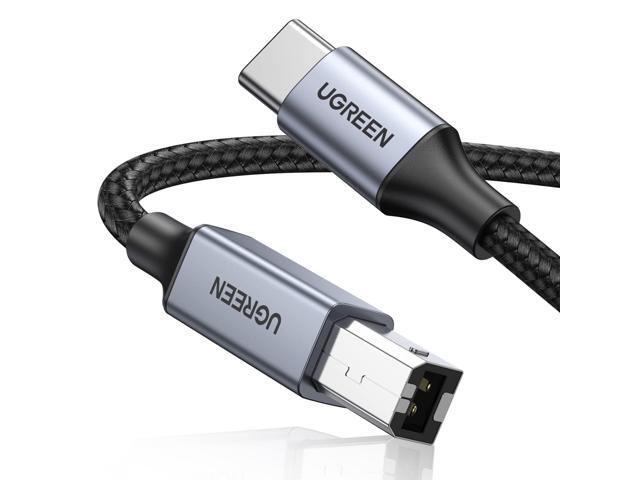 USB B to USB C 6 FT Printer Cable, Nylon USB B to C Cord for MacBook Pro/Air, MIDI Cable Compatible with Piano Keyboard, DAC, DJ Controller for iPad