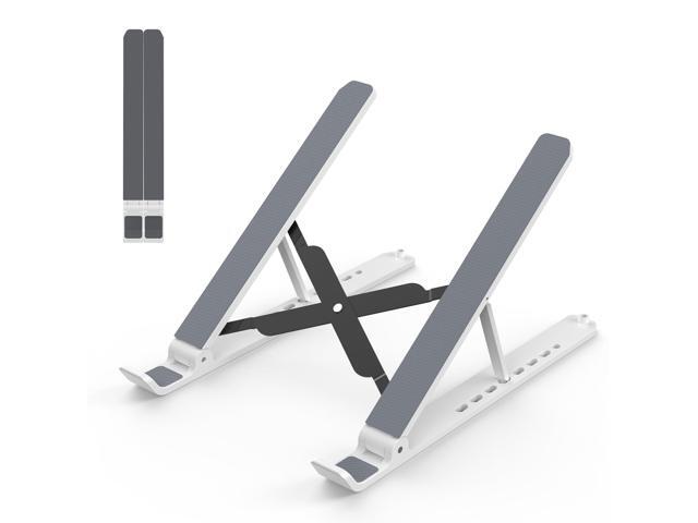 Laptop Stand for Desk, Adjustable Laptop Riser Foldable Portable Laptop Holder, Ventilated Cooling Notebook Stand for 10-15.6 Laptop, Tablet-White