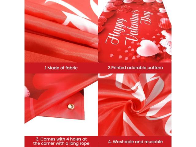 Happy Valentines Day Banner - XtraLarge 72x44 Inch Happy Valentines Day Backdrop for Photography Valentines Day Decorations Backdrop Heart...