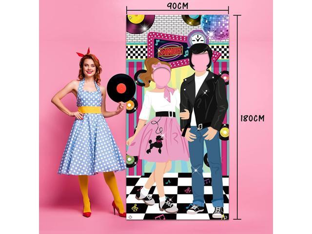 50s Party Decorations for Parties, Large 50's Photo Diner Backdrop, Back to 50's Rock and Roll Banner Backdrop, 1950's Background Photo Booth Prop...