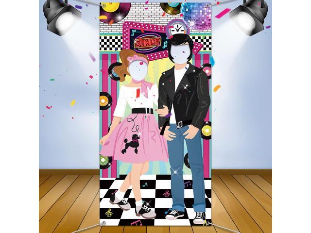 50s Party Decorations for Parties, Large 50's Photo Diner Backdrop, Back to 50's Rock and Roll Banner Backdrop, 1950's Background Photo Booth Prop...
