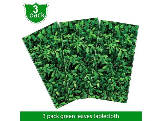 3 Pieces 54 x 108 Inches Jumbo Green Leaves Photography Leaf Backdrop 3D Waterproof Tree Leaves Background Photo Booth Prop Green Leaf Tablecloths...