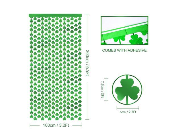 3 Pack St. Patrick's Day Foil Fringe Curtains Lucky St Patricks Day Party Decorations 3.3 x 6.6 ft Shamrock Metallic Tinsel Photo Booth Props...